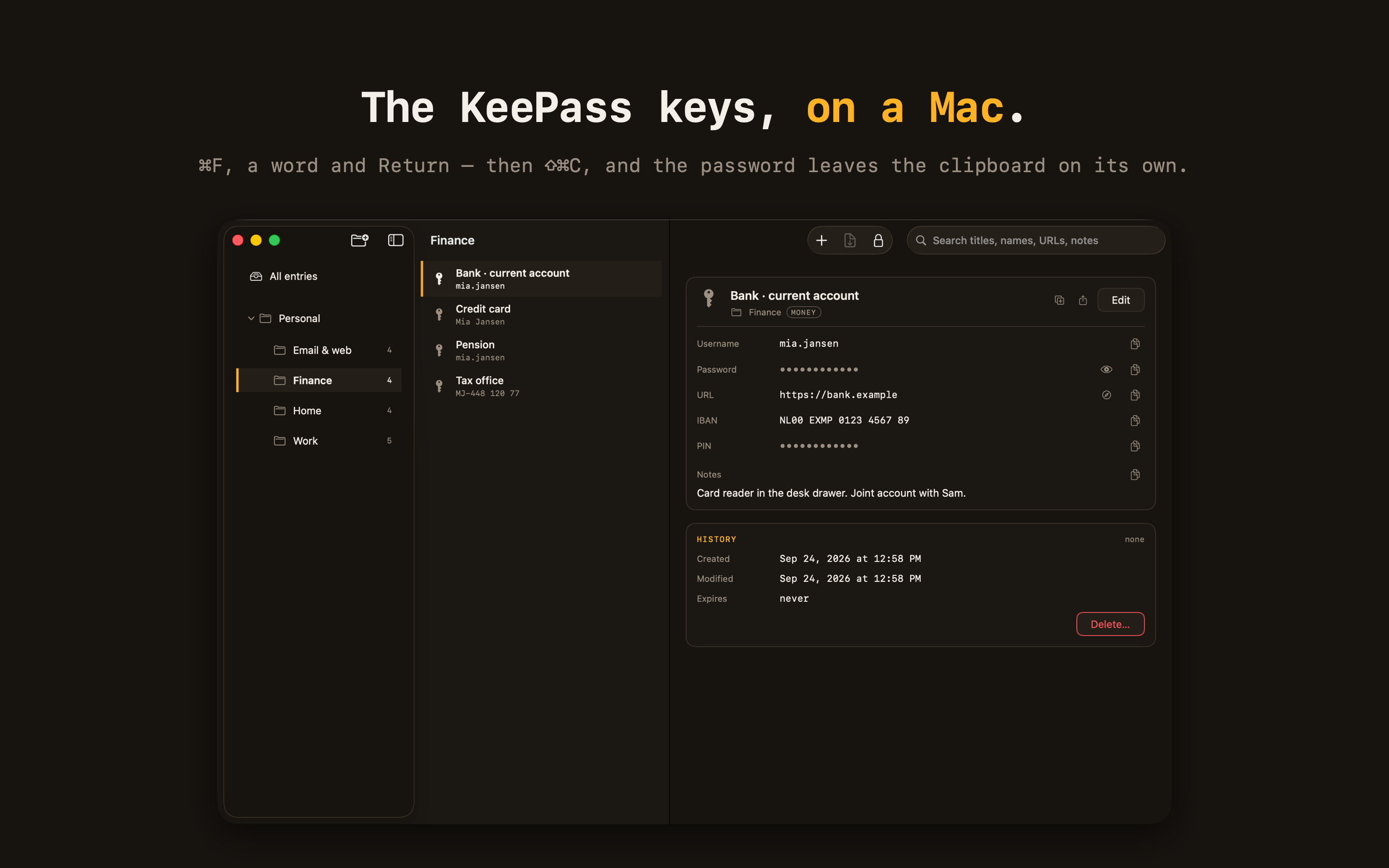 Keepasso: appstore-screenshots-mac-1-dark.png